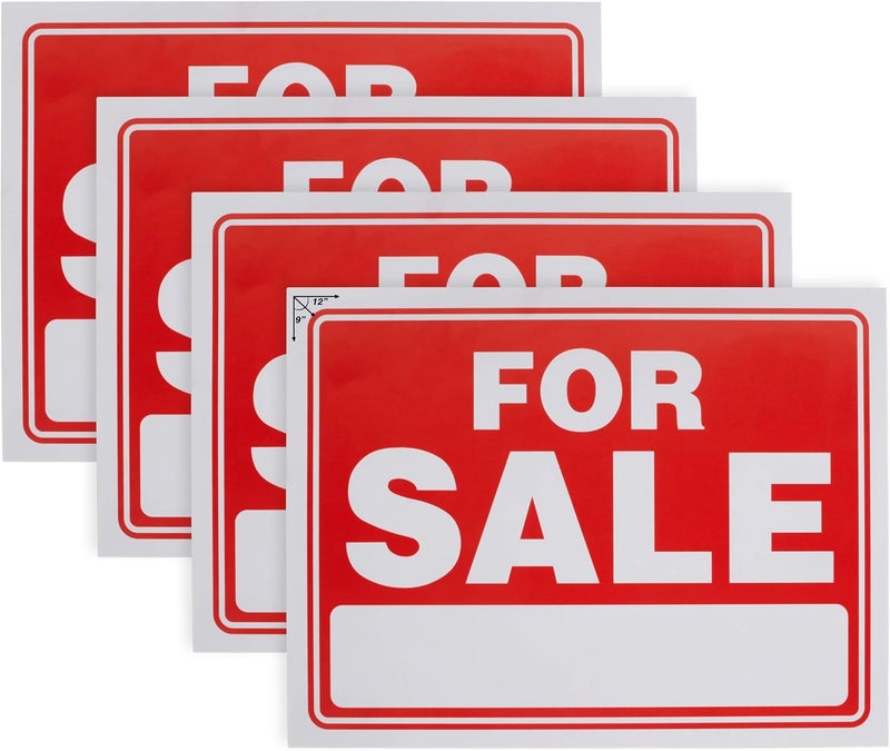 Ram-Pro 9" X 12" Sale Sign for Car and Auto Sales - Rust Free Clear and Visible Text Long Lasting with A Space to Hand Write, (4 Pack) - Image 1